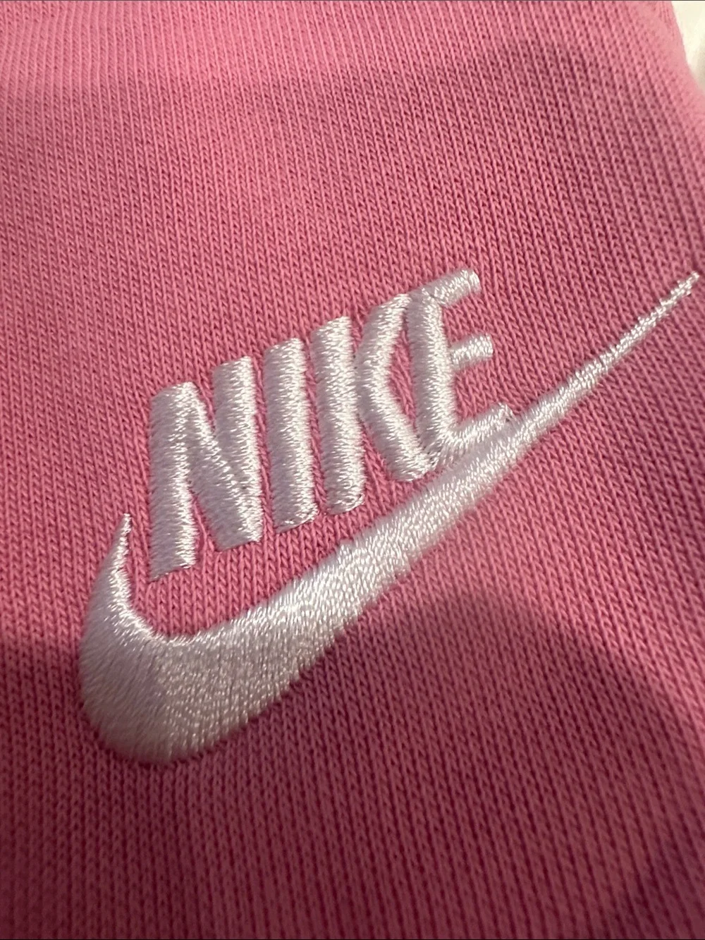 Nike Girls Pink Fleece Joggers with White Logo